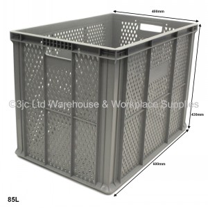 Heavy Duty Stacking Euro Box Vented 60cm 85 Litre